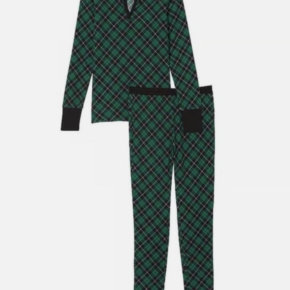 XL OR XXL VICTORIA'S SECRET Plaid PJ Thermal Pajama Coordinated Set - Picture 4 of 9